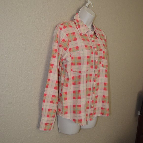NWT $296 The Great Scouting Plaid Button Down Long Sleeve Blouse - Picture 6 of 9